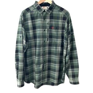 Fjallraven Fjallglim Plaid Long Sleeve Shirt - Green - Large